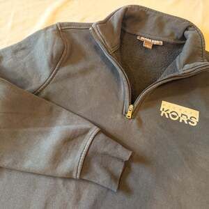 Michael Kors Black 1/4 Zip Logo Pullover Sweatshirt